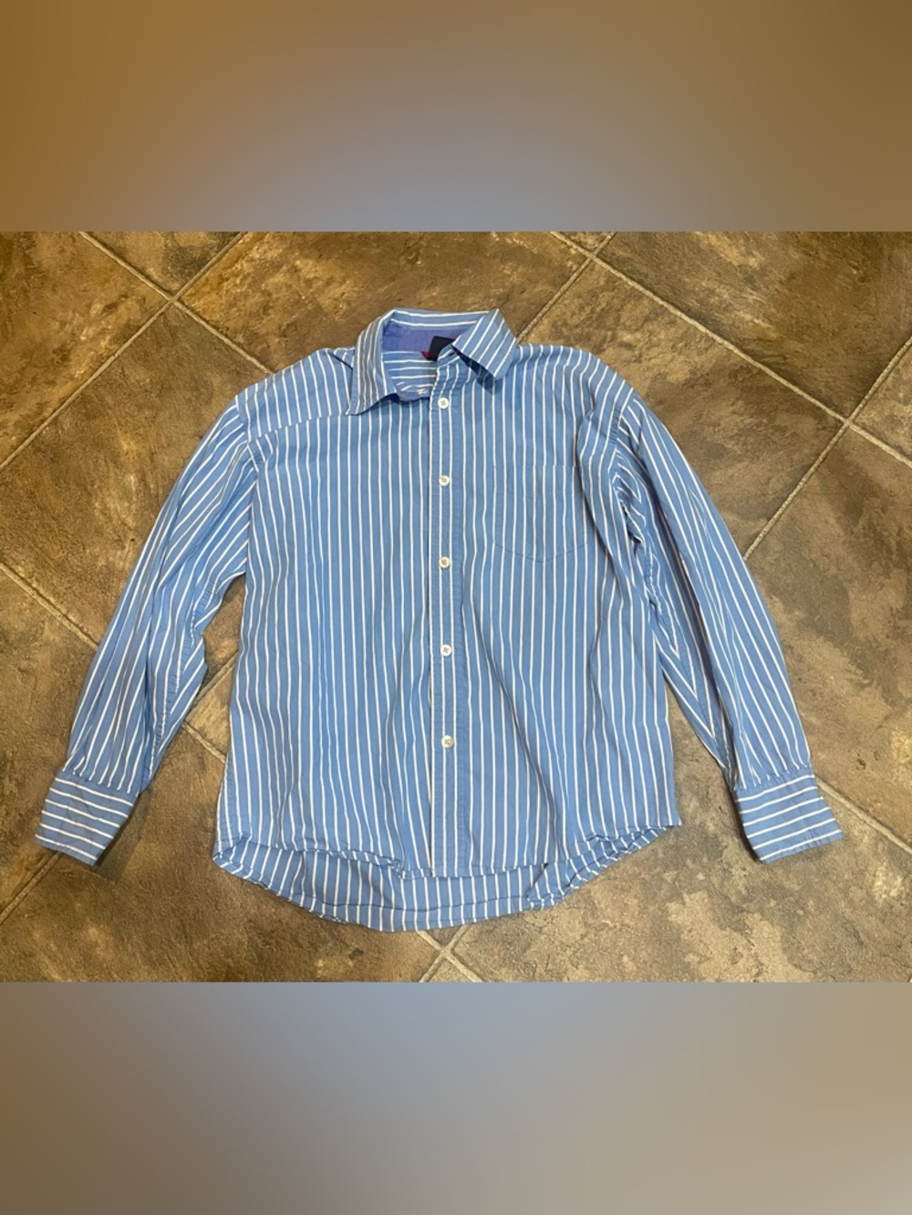 GAP Blue and White Striped Button-Down Shirt